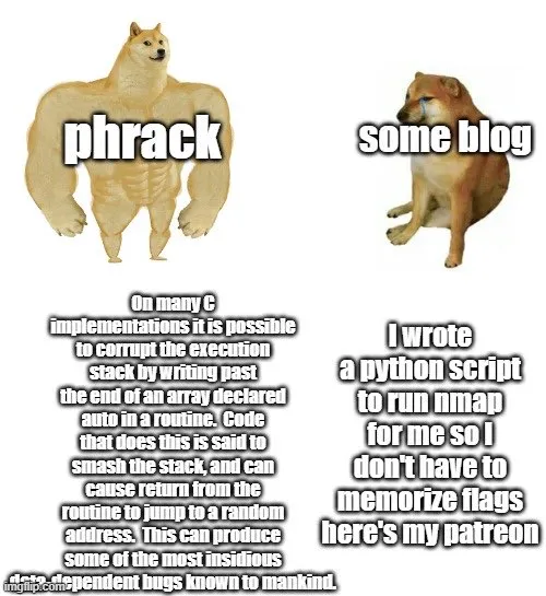 phrack vs some blog